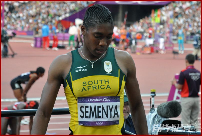 Caster Semenya after the 800m final / Photo: Yomi Omogbeja at the Olympic Stadium in London