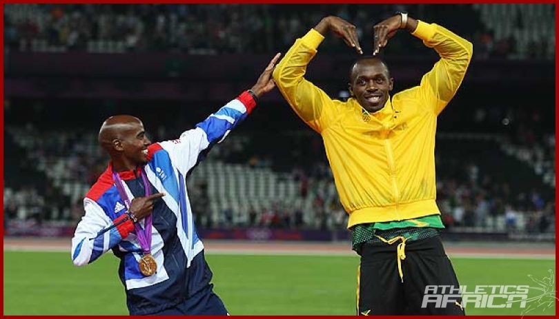 Mo FARAH & Usain Bolt / Photo: LOCOG